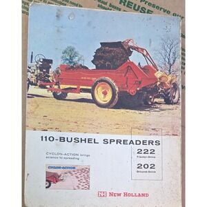 New Holland 110 Bushel Spreaders 222 202 Owner Manual Brochure Vintage Farm